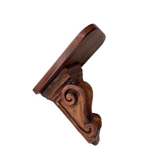 2 Vintage Solid Wood Corbels Brackets Bookends Mantel/Bar/Shelf 7" x 7" x 4.5" - Picture 10 of 13
